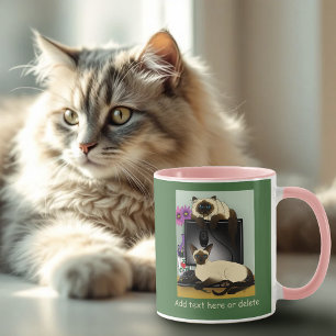 Siamese Computer Office Desk Cats Funny Mischief Mug