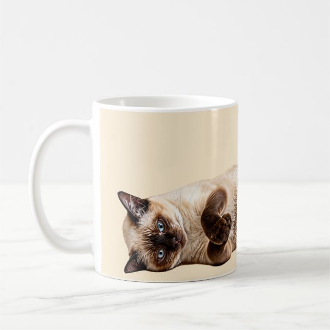 Siamese Cozy Cat Coffee Mug (Left)