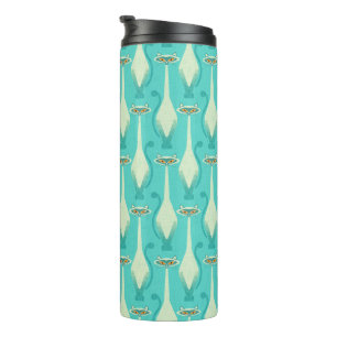 Siamese curious cat - turquoise and orange thermal tumbler