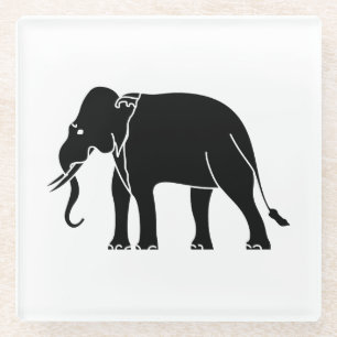 Siamese Elephant Glass Coaster