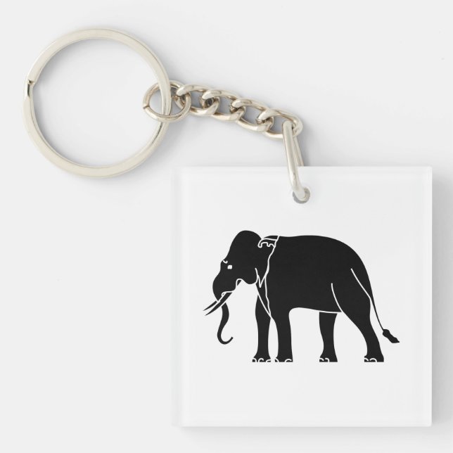 Siamese Elephant Key Ring (Front)