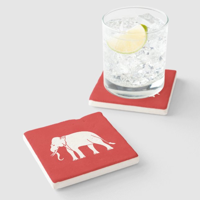 Siamese Elephant Stone Coaster (Side)