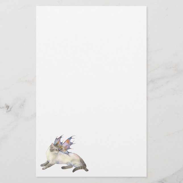 Siamese Fairy Cat - Fantasy Stationery (Front)