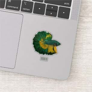 Siamese fighting fish cartoon illustration