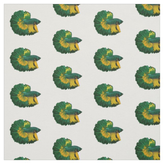 Siamese fighting fish cartoon illustration fabric (Swatch)