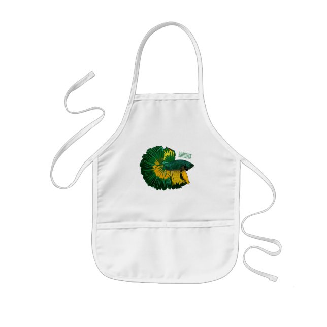 Siamese fighting fish cartoon illustration kids apron (Front)