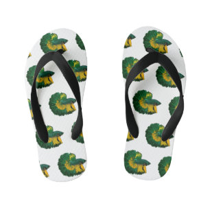 Siamese fighting fish cartoon illustration kid's thongs