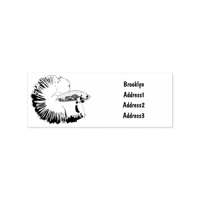 Siamese fighting fish cartoon illustration rubber stamp (Imprint)
