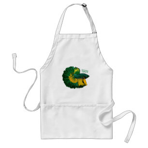 Siamese fighting fish cartoon illustration standard apron
