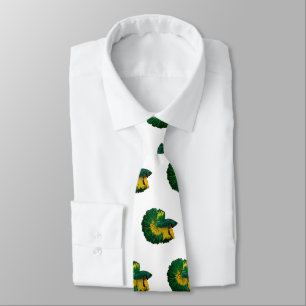 Siamese fighting fish cartoon illustration tie