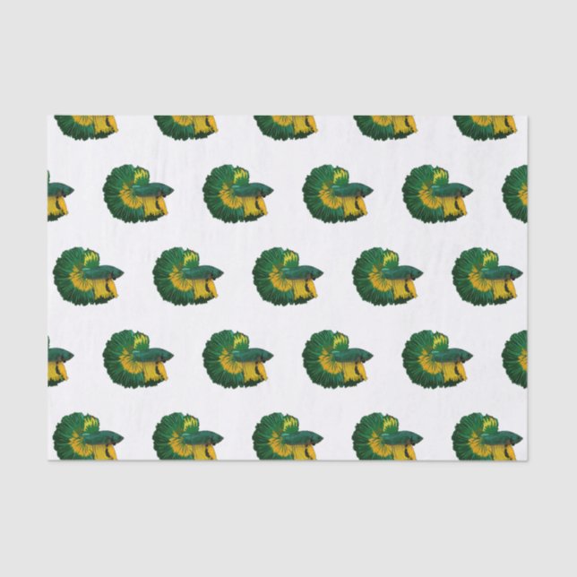 Siamese fighting fish cartoon illustration tissue paper (Front)