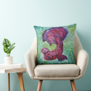 siamese fighting fish cushion