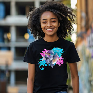 Siamese Fighting Fish Floral T-Shirt