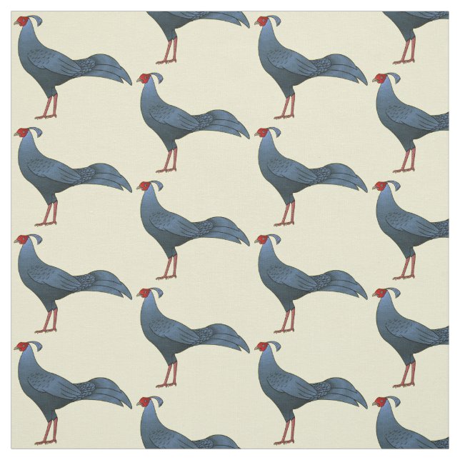 Siamese fireback bird cartoon illustration  fabric (Swatch)