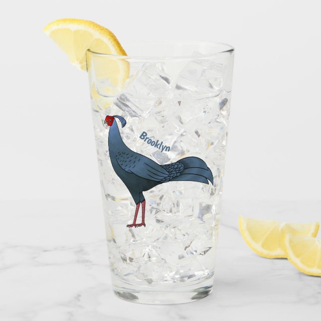 Siamese fireback bird cartoon illustration glass (Front Ice)