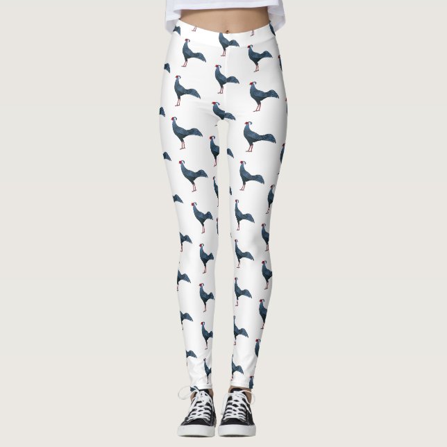 Siamese fireback bird cartoon illustration  leggings (Front)