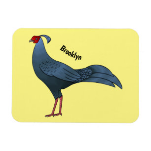 Siamese fireback bird cartoon illustration magnet