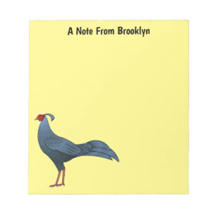 Siamese fireback bird cartoon illustration notepad