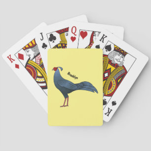 Siamese fireback bird cartoon illustration playing cards