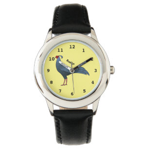 Siamese fireback bird cartoon illustration watch