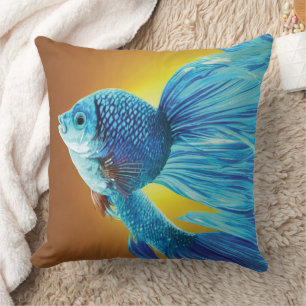 Siamese Fish Throw Pillow