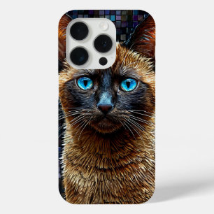 Siamese Kitten Animal Design, Cute Pet Cat iPhone 15 Pro Case