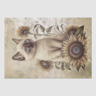 Siamese Kitten Sunflower Cat Tissue Paper