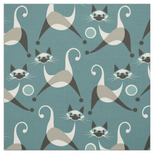Siamese Kittens At Play Fabric