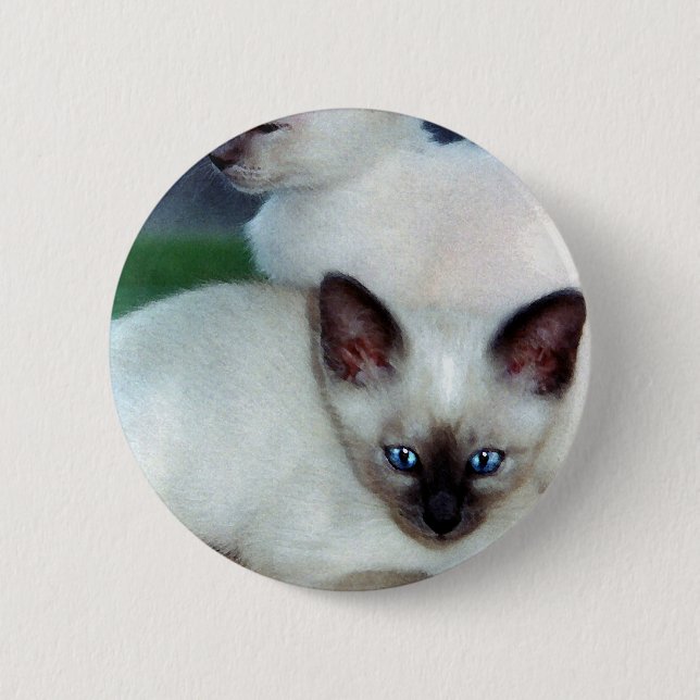Siamese Kittens Button (Front)