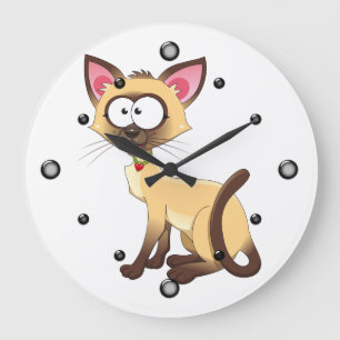 Siamese Kitty Wall Clock