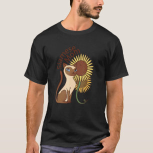 Siamese Mum Cat Sunflowers Mummy Pet T-Shirt