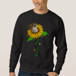 Siamese Mum Cute Cat On Sunflower Paws Lover Mothe Sweatshirt