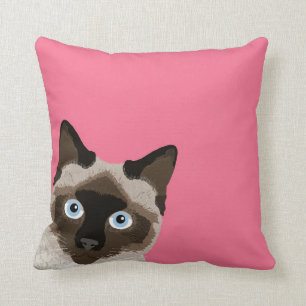 Siamese Peeking Cat Pillow - Funny cat pillow
