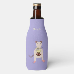Siamese Rat with Birthday Cake Custom Name Bottle Cooler