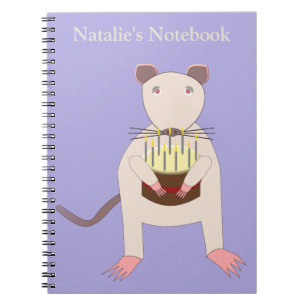 Siamese Rat with Birthday Cake Custom Notebook