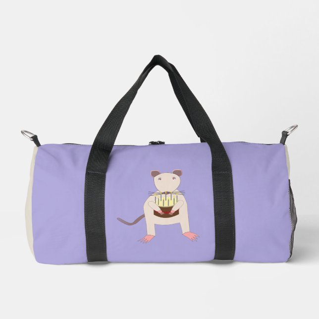 Siamese Rat with Birthday Cake Duffle Bag (Front)