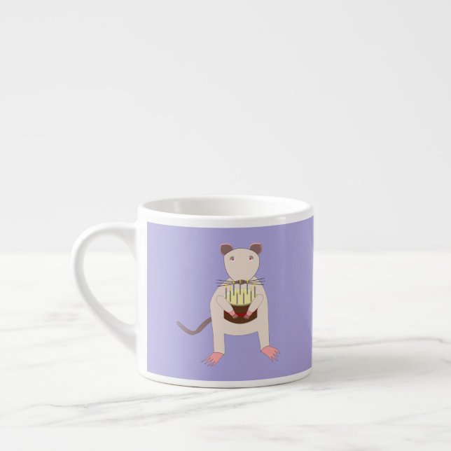Siamese Rat with Birthday Cake Espresso Cup (Left)