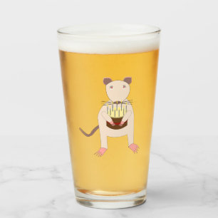Siamese Rat with Birthday Cake Glass