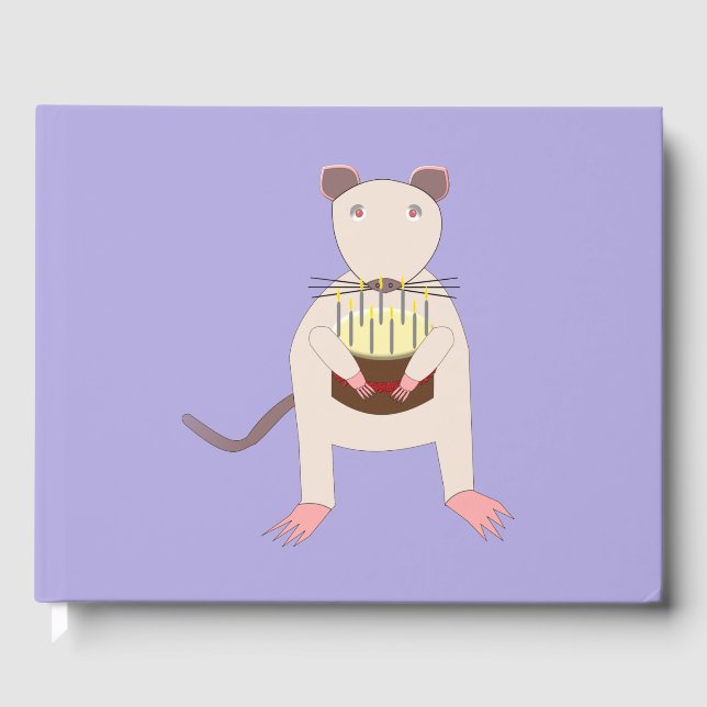 Siamese Rat with Birthday Cake Guest Book (Front)