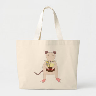 Siamese Rat with Birthday Cake Large Tote Bag