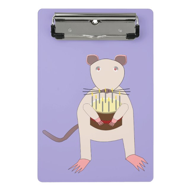 Siamese Rat with Birthday Cake Mini Clipboard (Front)