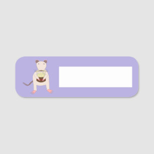 Siamese Rat with Birthday Cake Name Tag