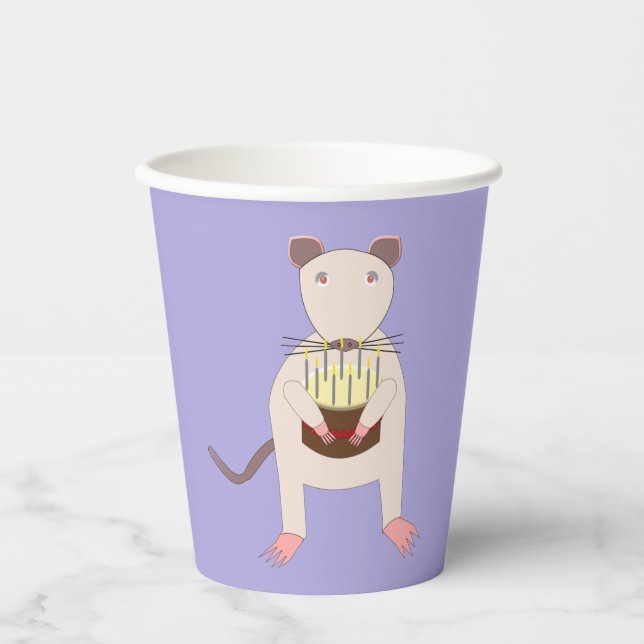 Siamese Rat with Birthday Cake Paper Cups (Front)