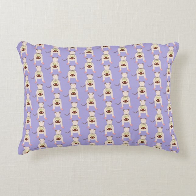 Siamese Rat with Birthday Cake Patterned Decorative Cushion (Front)