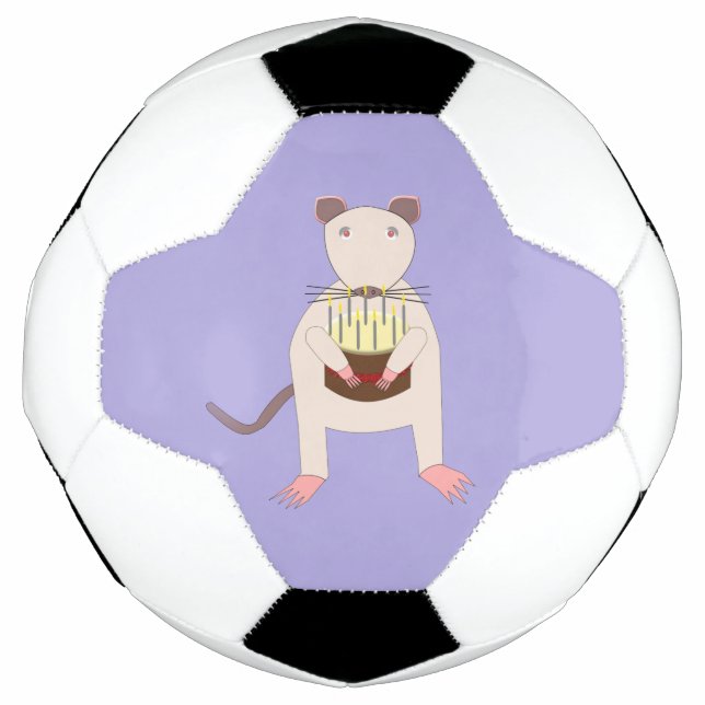 Siamese Rat with Birthday Cake Soccer Ball (Front)
