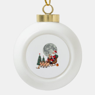 Siamese Reindeer Christmas Siamese Cat Lover Gifts Ceramic Ball Christmas Ornament