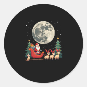 Siamese Reindeer Christmas Siamese Cat Lover Gifts Classic Round Sticker