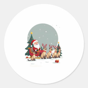 Siamese Reindeer Christmas Siamese Cat Lover Gifts Classic Round Sticker