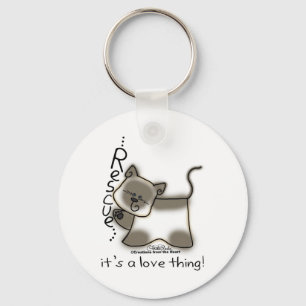 Siamese RESCUE...it's a love thing! Key Ring