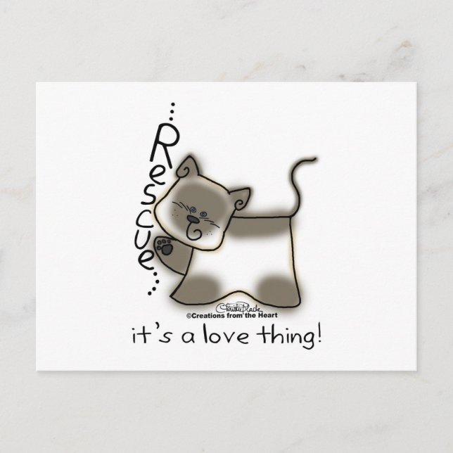 Siamese RESCUE...it's a love thing! Postcard (Front)